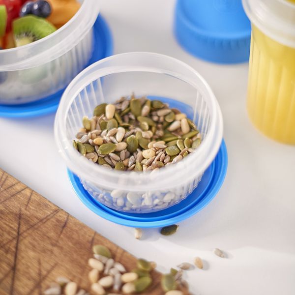 Addis 510423 Foodsaver Round  200ml White with assorted seeds inside the container