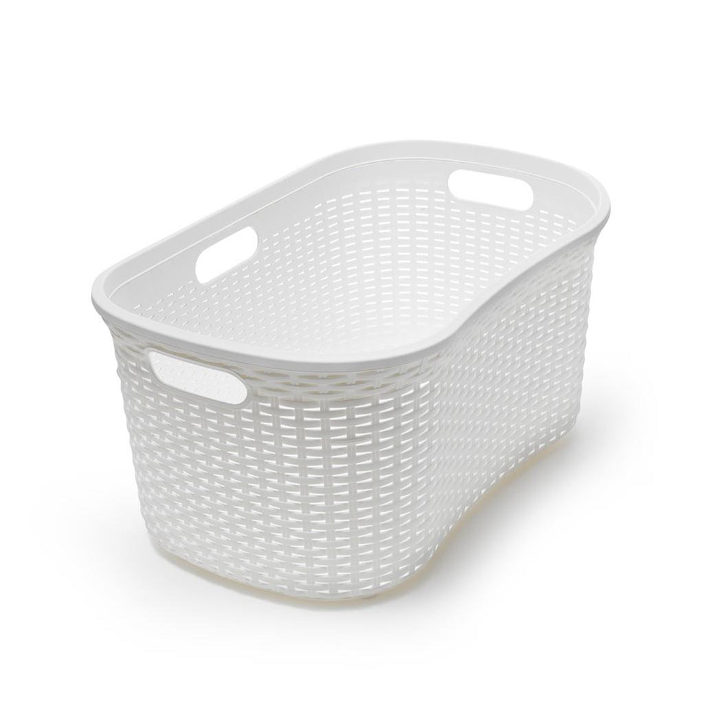 Addis 515625 Laundry Basket 40L Faux Rattan Resin Hipster Calico
