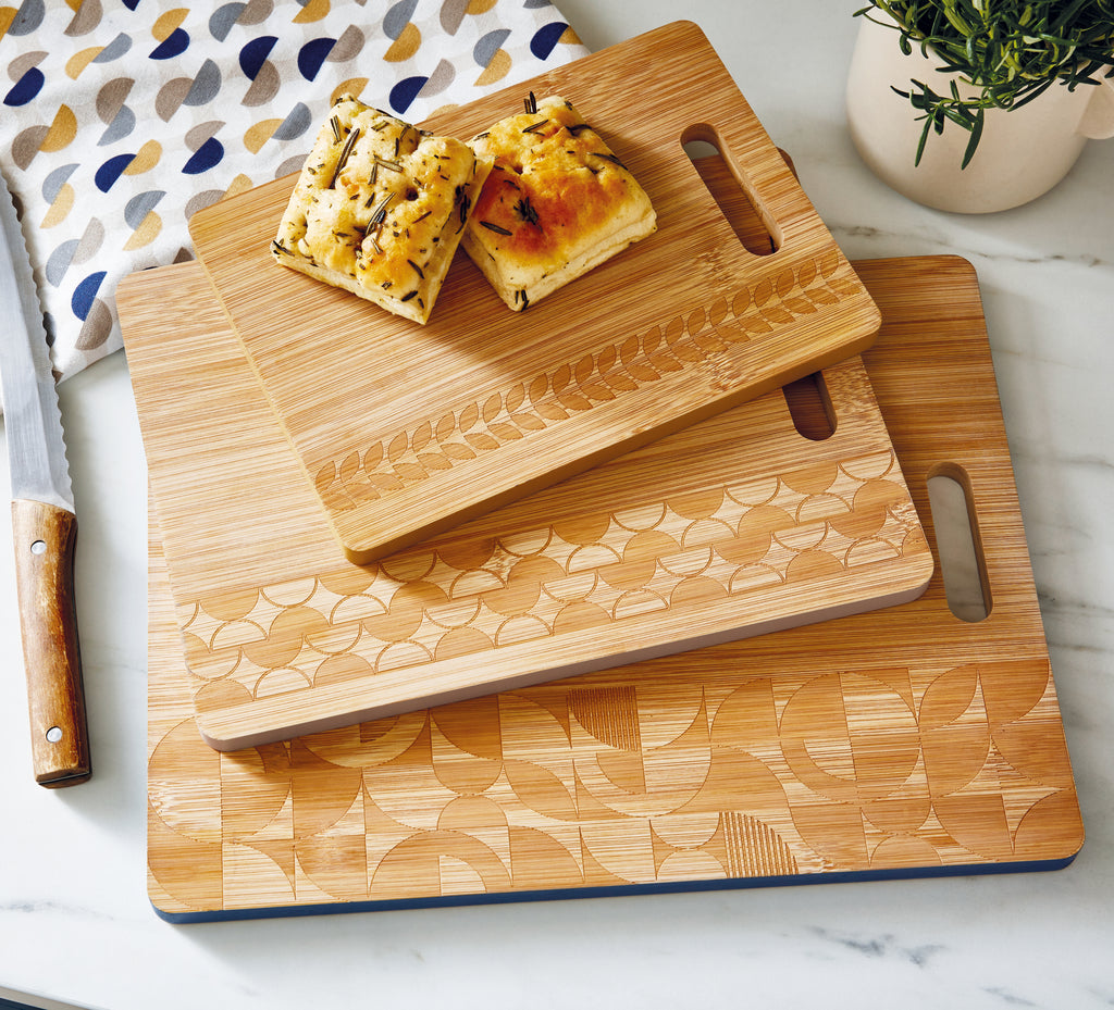 Cooksmart Bauhaus Geo Set Of 3 Bamboo Chopping Boards