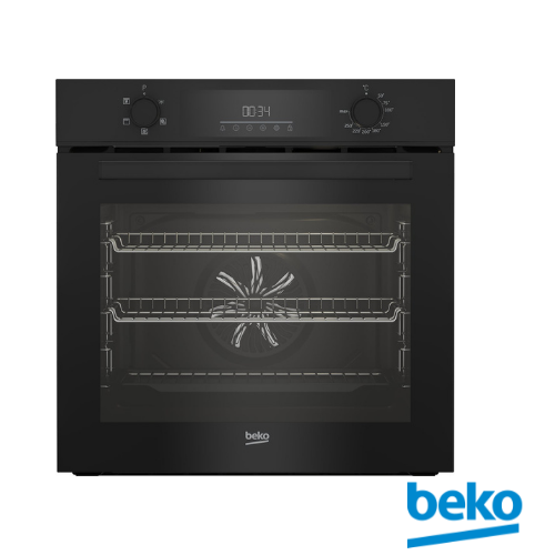 Single Oven Black with Beko logo