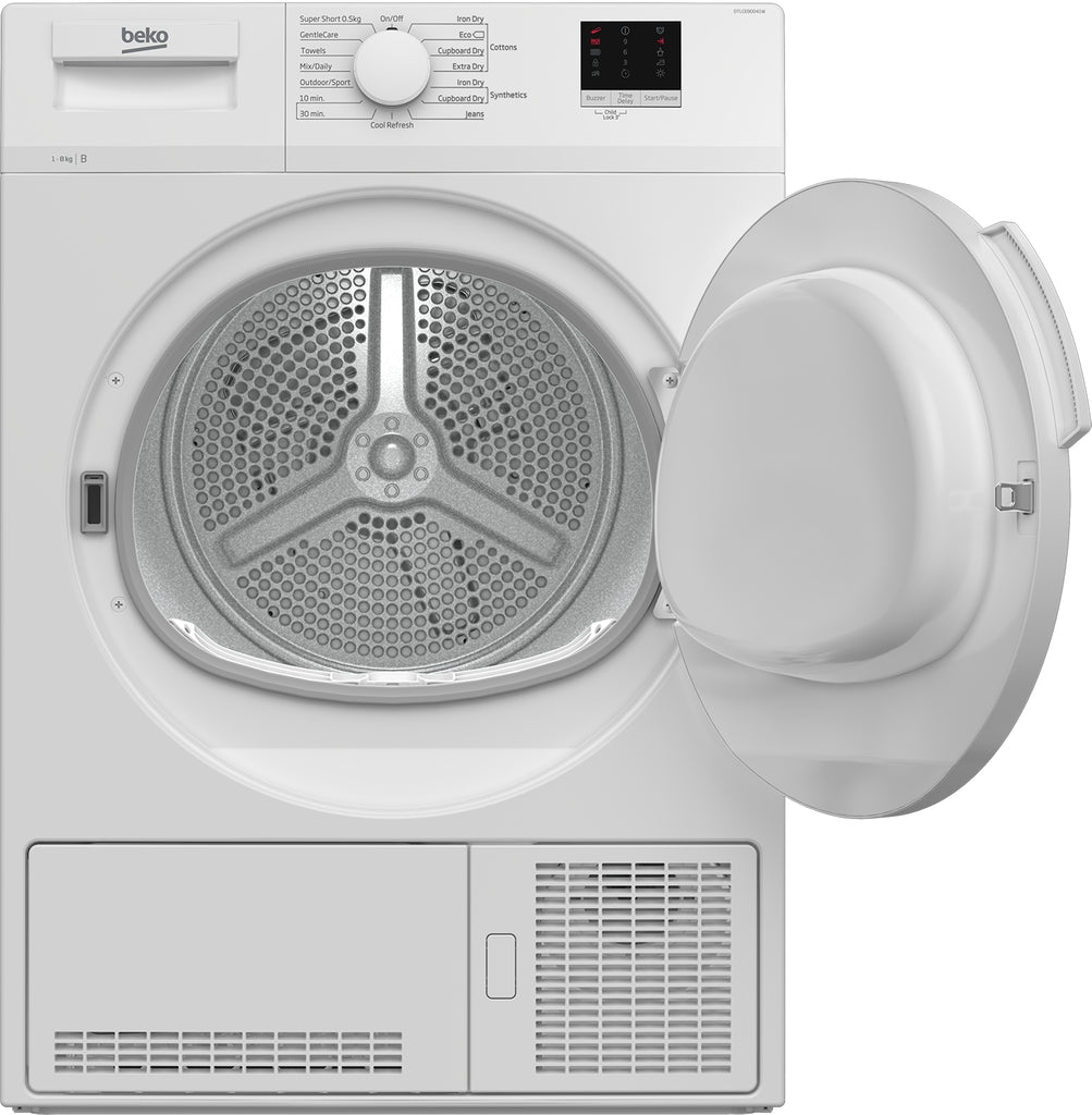 Freestanding 8Kg Condenser Tumble Dryer - White opened