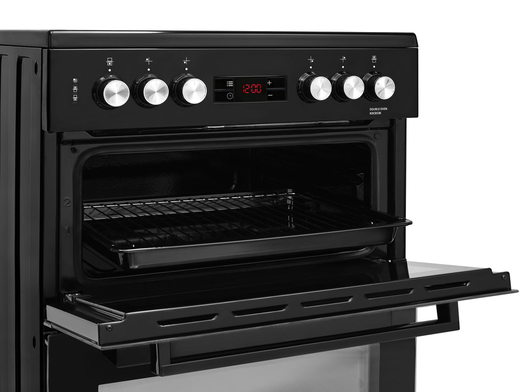 Electric Cooker with Ceramic Hob Black Opened