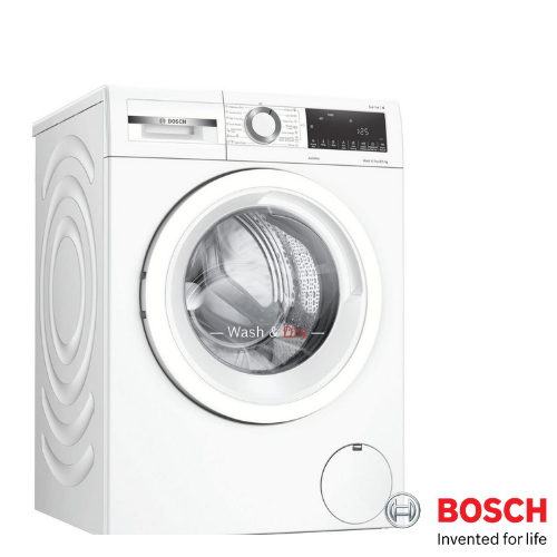 White Washer Dryer with Bosch Logo