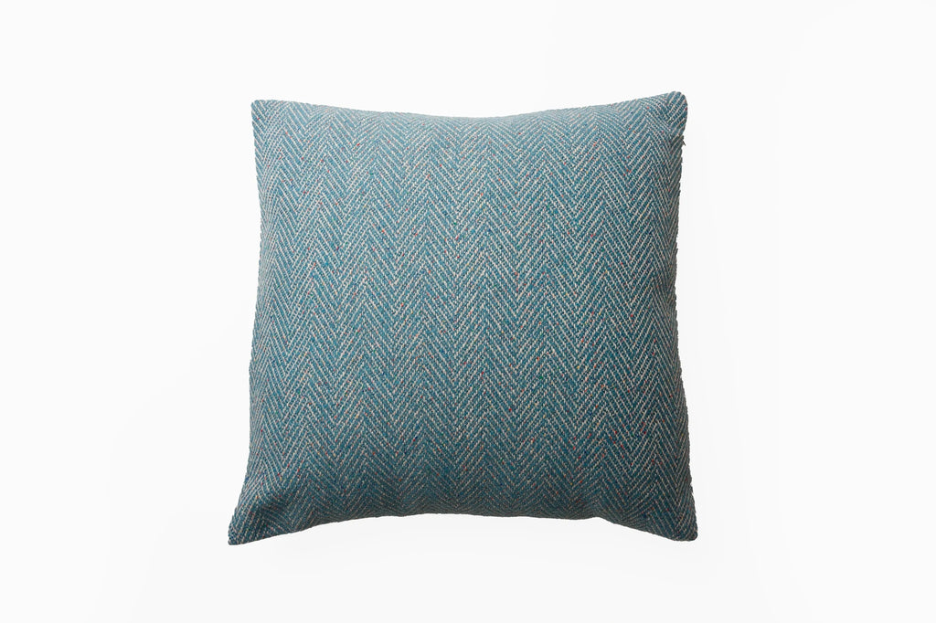 Cushion Tweedy Herringbone Blue