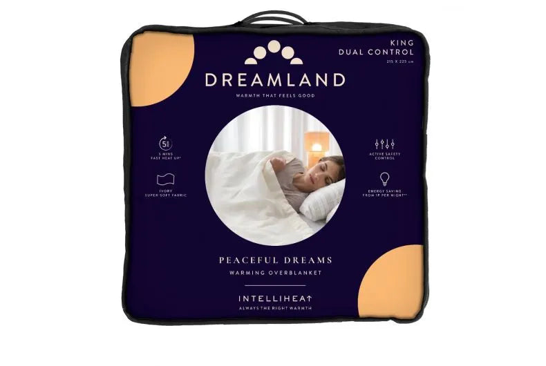 Dreamland 16926 Peaceful Dreams King Dual Control Overblanket packaging