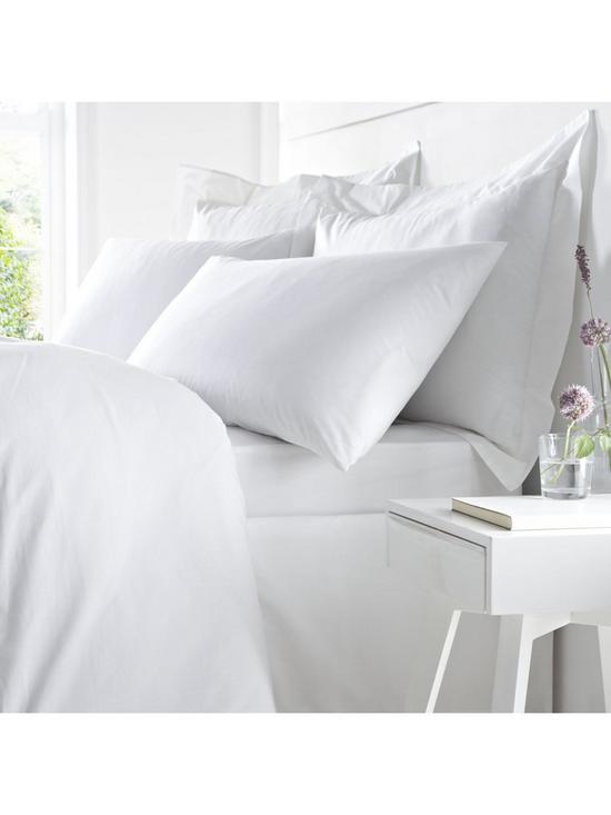 Biancheria Da Letto In Percalle Di Cotone Bianco – Set Copripiumino 160x220 + Lenzuolo 90x200 + Federa 50x110