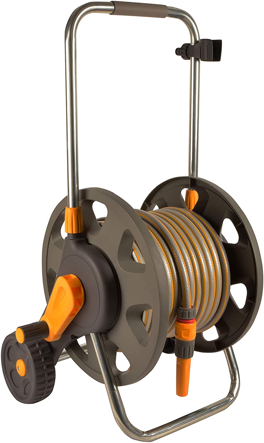 Hozelock Wall-Mounted 30m Hose Reel with Handle and Accessories