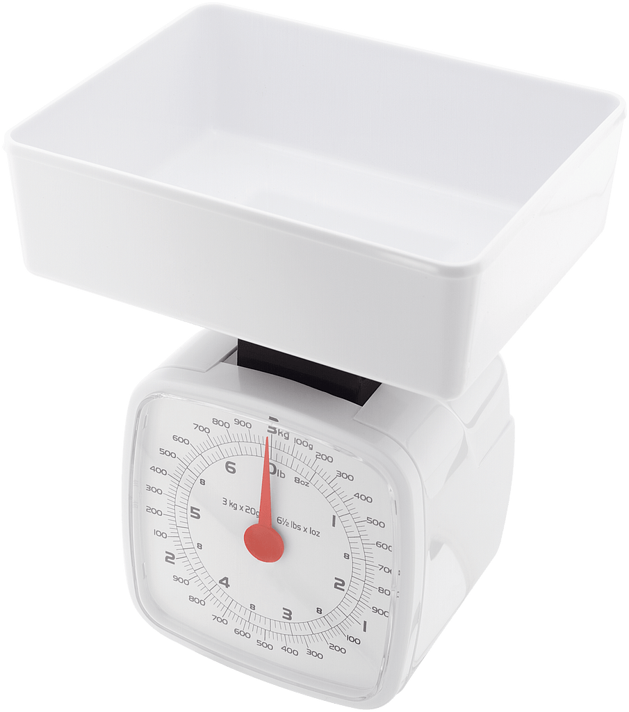 Judge J401 Kitchen 3.0kg Traditional White Scale - view of front