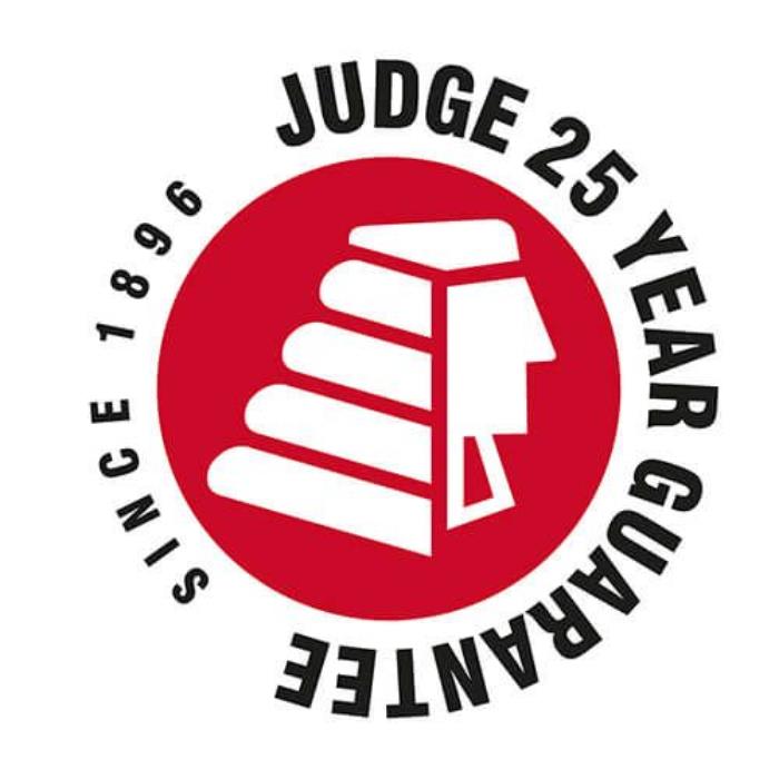 Judge 25 years guarantee, since 1896