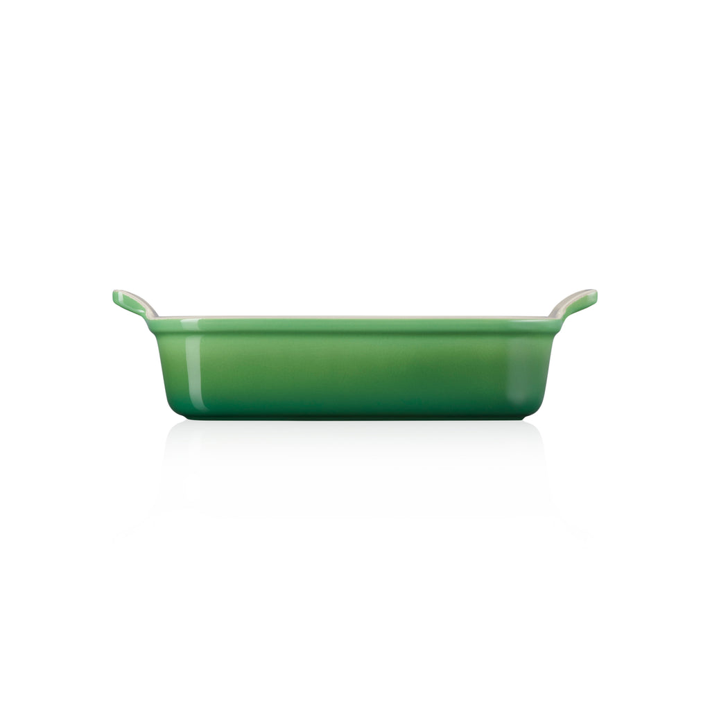 Le Creuset 26cm Rect Dish Bamboo Green view of the side