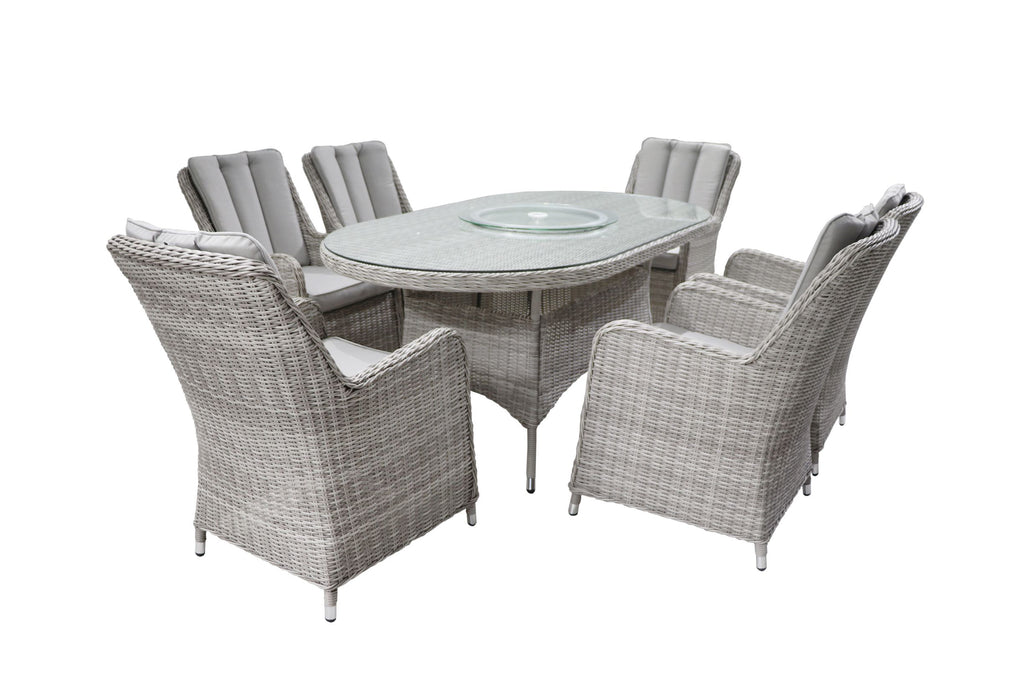 6 Seat Oval Dining Set 