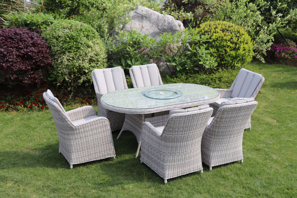 6 Seat Oval Dining Set 