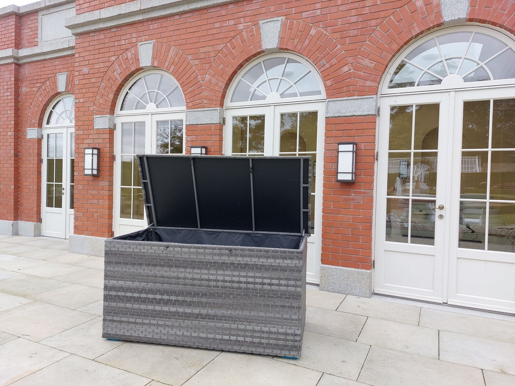 Florence MJT635 Storage Box Dark Grey - container placed outside a building courtyard
