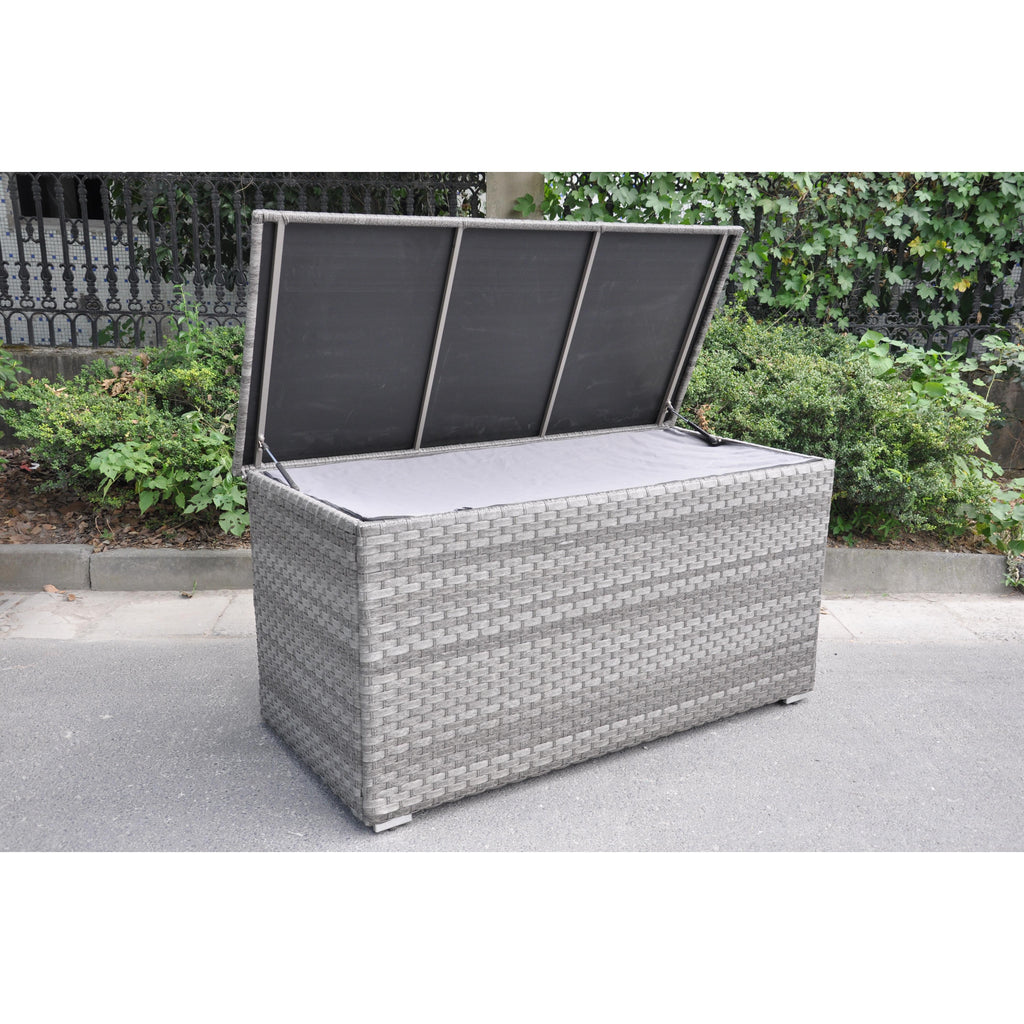 Florence MJT635 Storage Box Dark Grey - container pictured with the top hatch opened