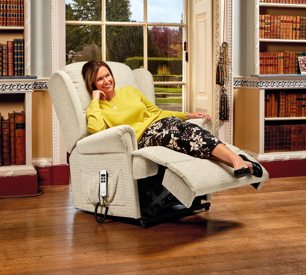 woman sit in recliner chair