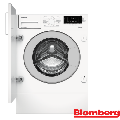 White Washing Machine with Blomberg logo