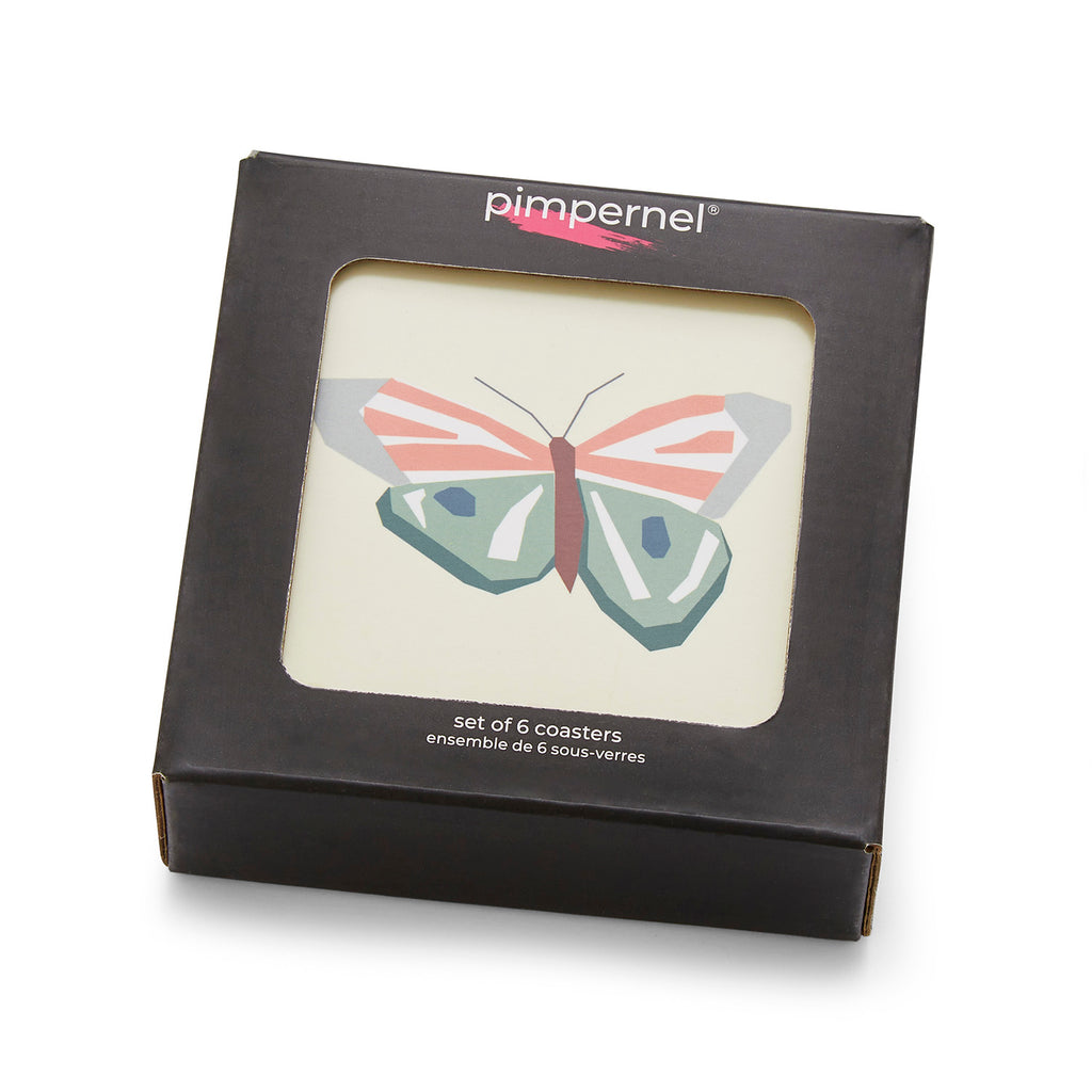 Papillon Coasters Set Of 6 boxed