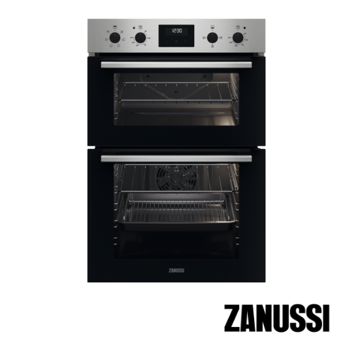 Double Oven Stainless Steel with Zanussi Logo