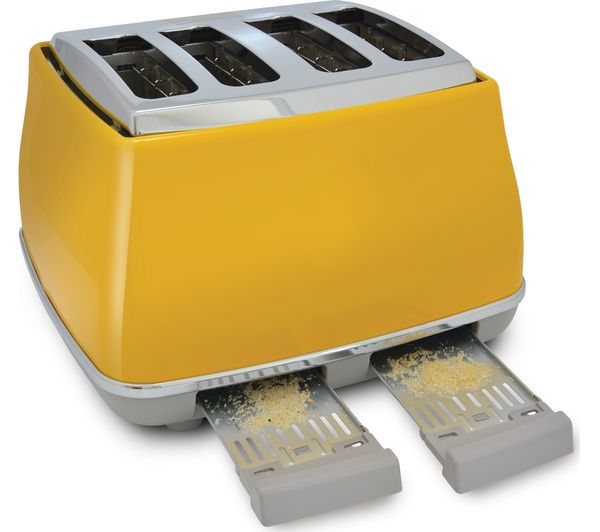 Icona Capitals Toaster Yellow Crumbs Tray opened