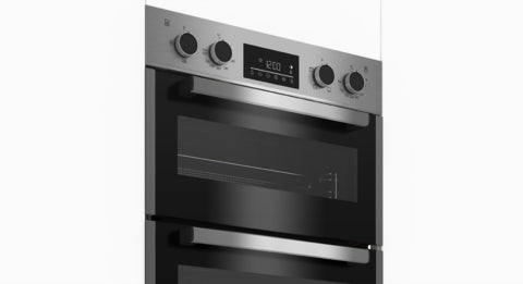 Beko double oven stainless steel front