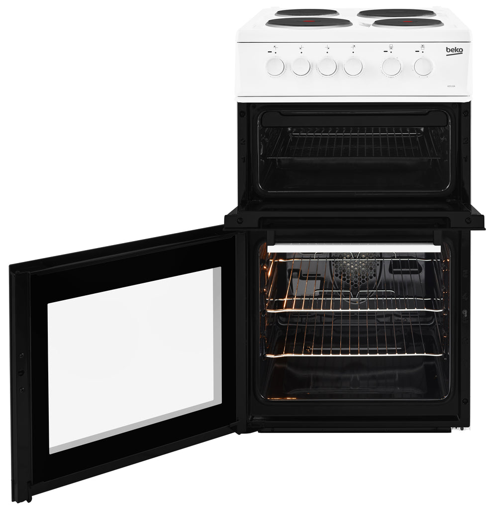Beko KD533AW 50cm Double Cavity Electric Cooker White