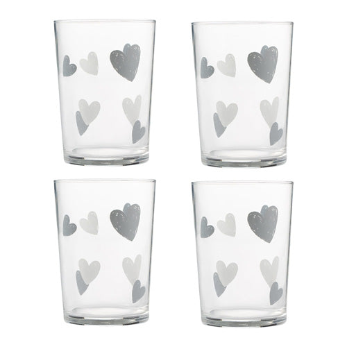 Hearts Set of 4 Tumblers 52cl